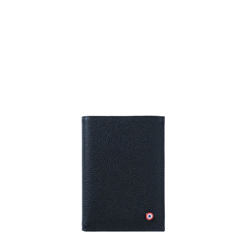 Petit portefeuille Victor en cuir grainé Lune bleue