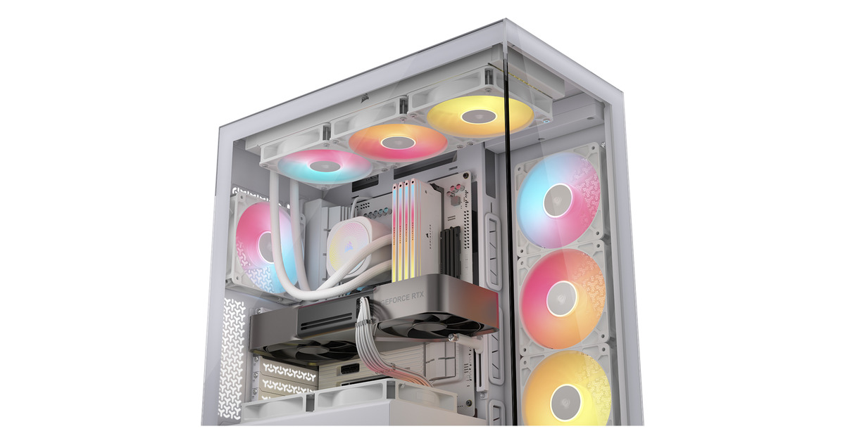 Corsair3500X RS-R ARGB midi tower behuizing  (Wit | 2x USB-A | 1x USB-C | RGB | Tempered Glass)