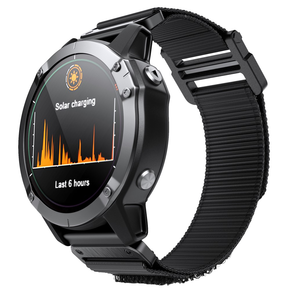 Garmin Nylon Outdoor Armband mit 26mm Schnellverschluss (Gelenkumfang: 175-205mm) - Schwarz