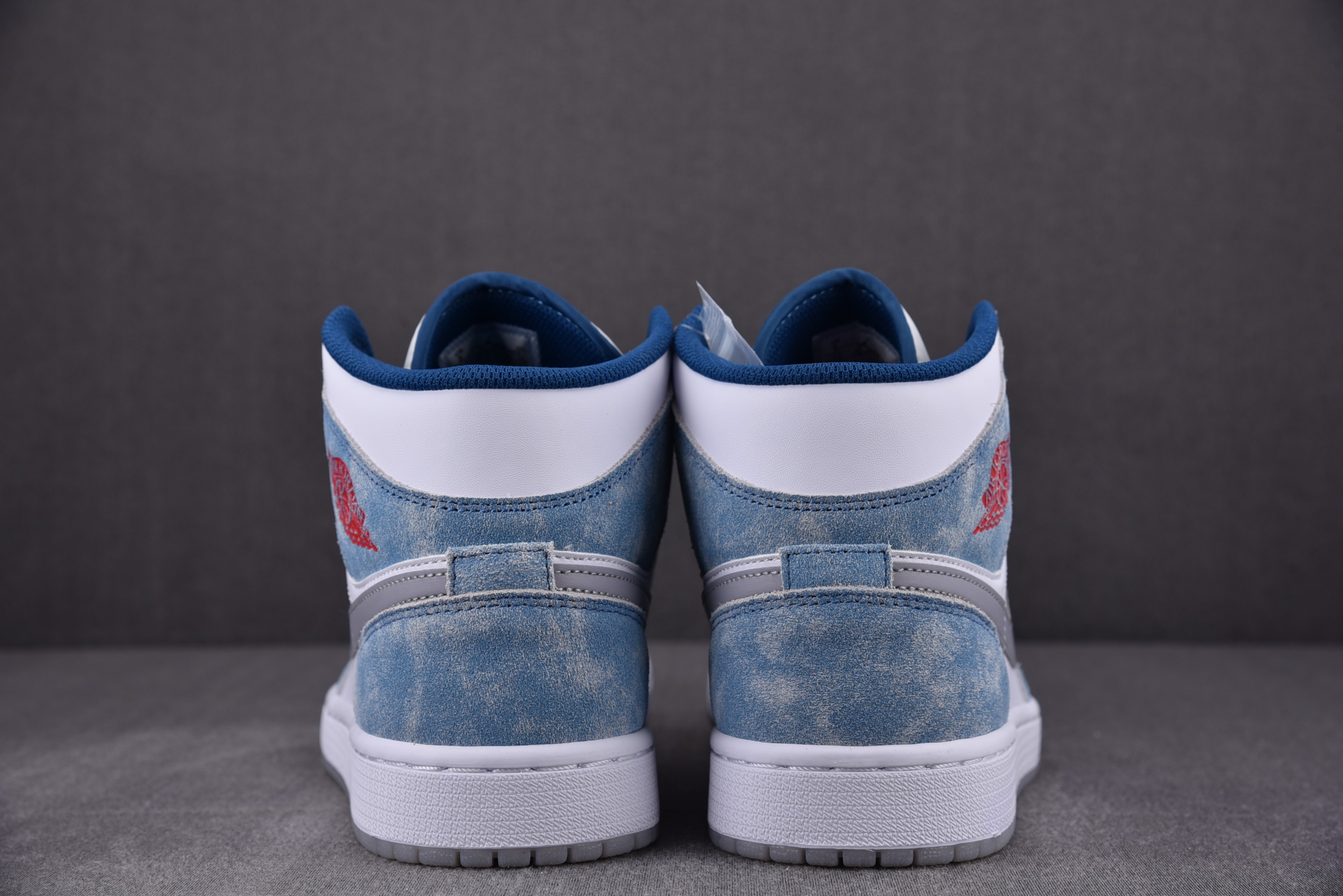Jordan 1 Mid French Blue Fire Red