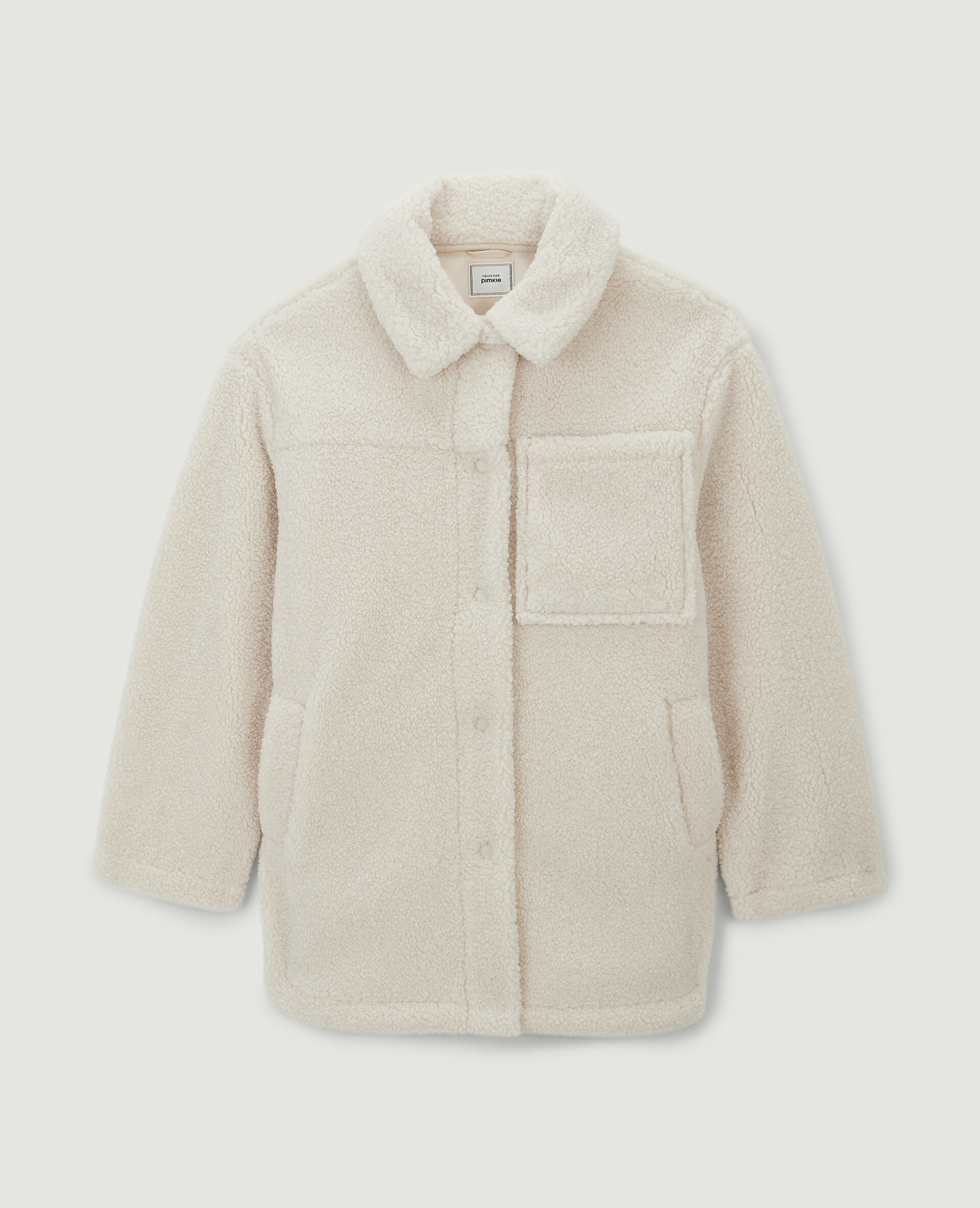 Veste droite en sherpa - Blanc