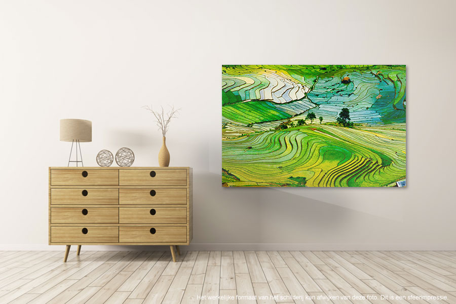 Canvas schilderij Rijstvelden 80 x 60 cm