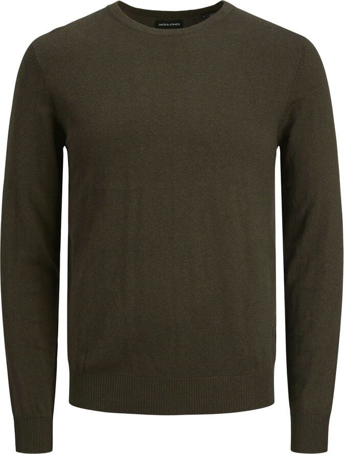 Jack & Jones JJEEMIL KNIT CREW NECK NOOS Olive night/melange