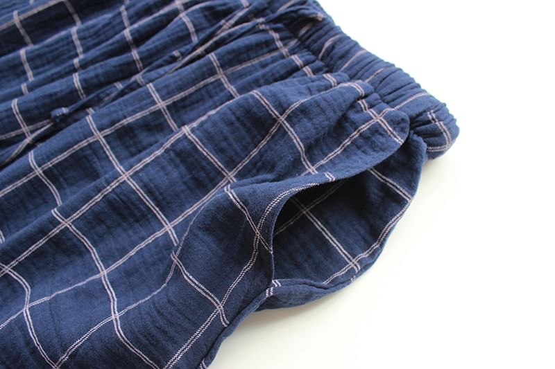 Dogini - Geruite pyjamabroek met trekkoordtaille