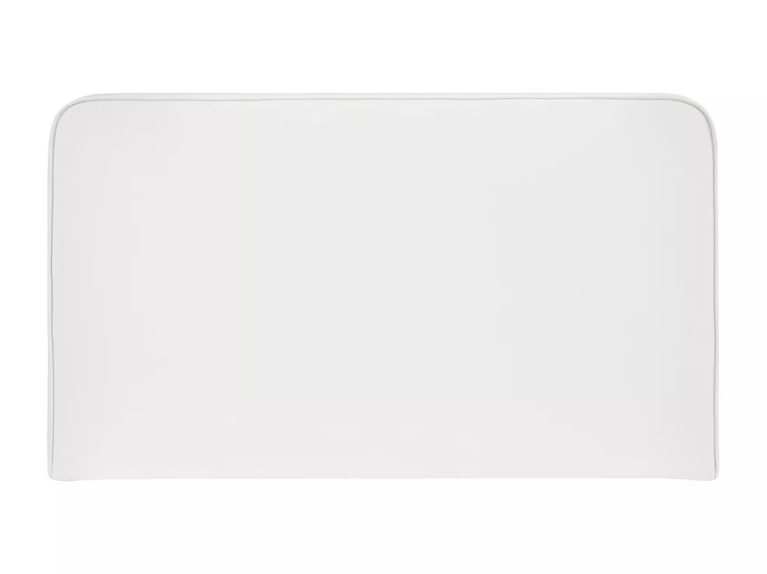 Tête de lit NAOFE 120, Rembourrée, Fixation murale, Design arrondi moderne, Pour lit 120 cm ou moins, Blanc
