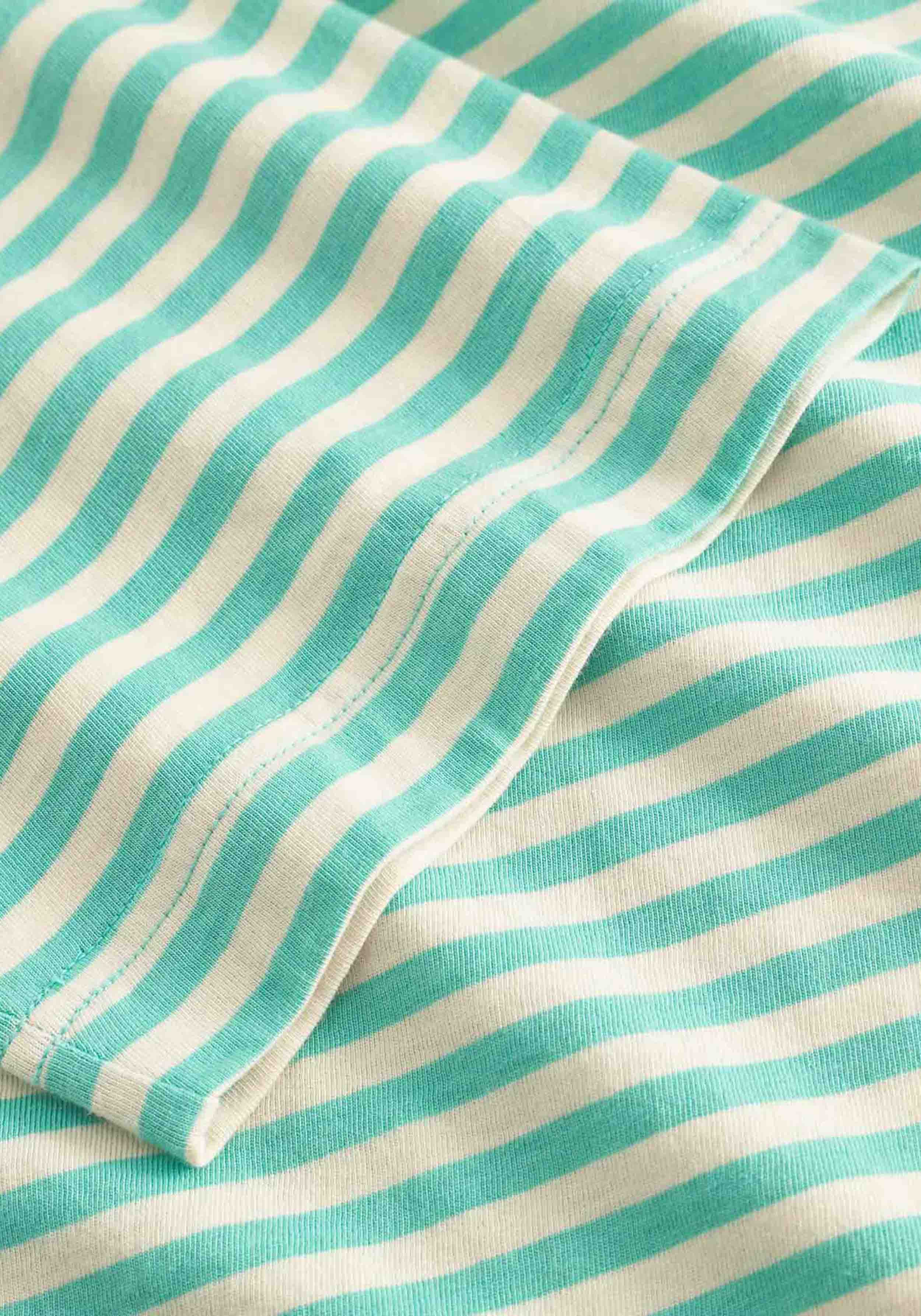 Dedicated T-Shirt Vadstena Stripes Pool Blue