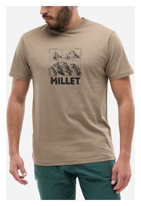 T-Shirt Millet Chamonix Logo Beige Homme