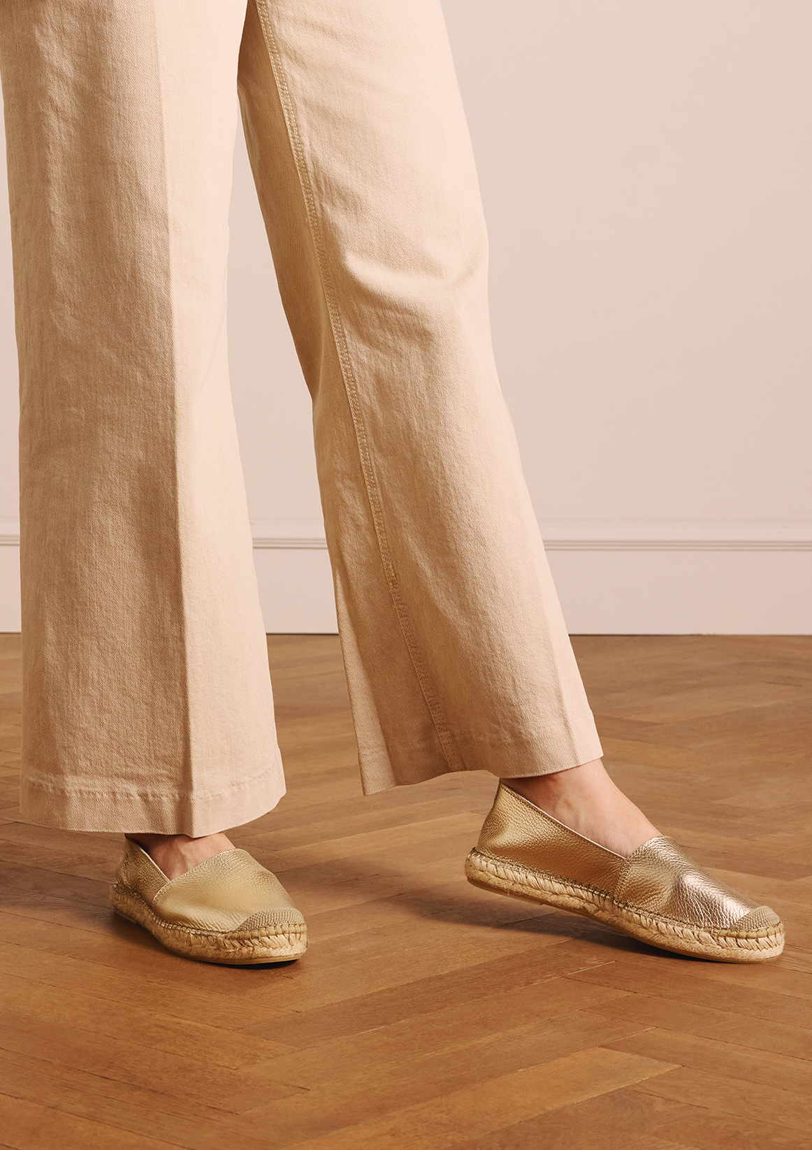 Gouden leren espadrilles