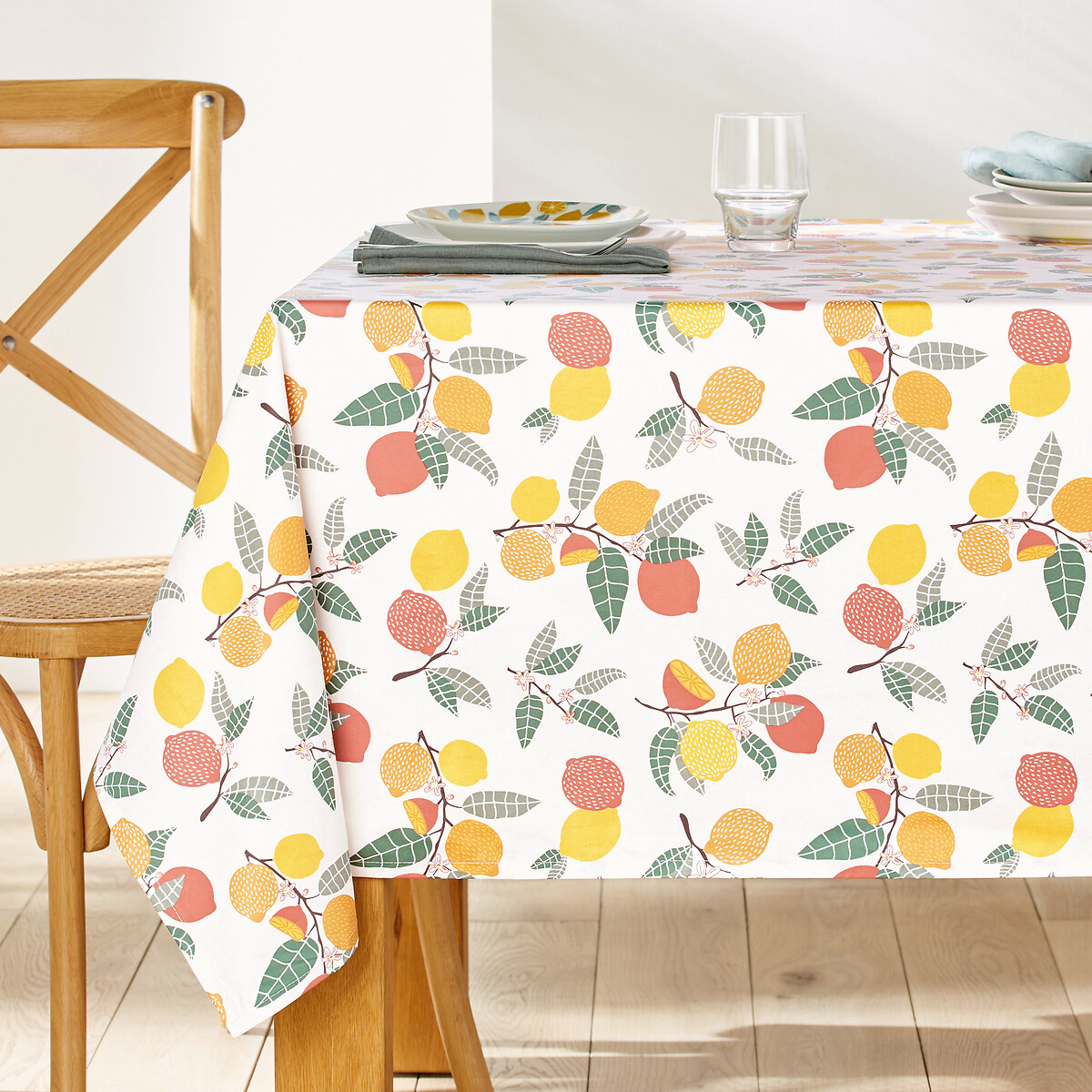 LA REDOUTE INTERIEURS<br>Toalha de mesa de algodão com revestimento cidra