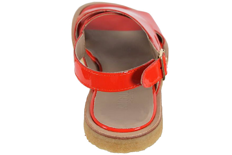 ANGULUS SANDAL I KORALRØDT LAKSKIND