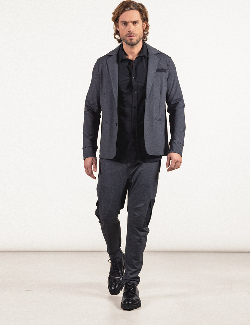 HBT BASICS| DAN BATTLE PANTALON HOMME GRIS CHINÉ