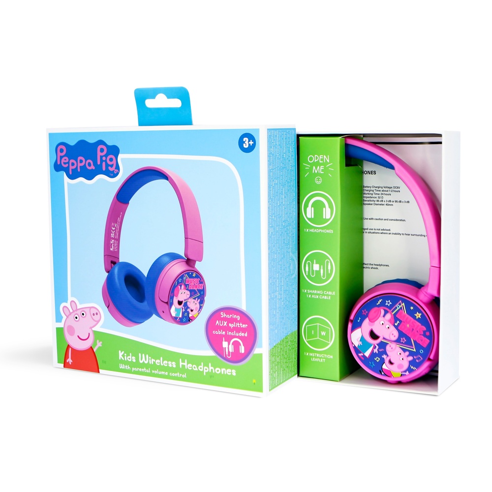 Peppa Pig Kinder-Bluetooth-Kopfhörer, kabellos, pink