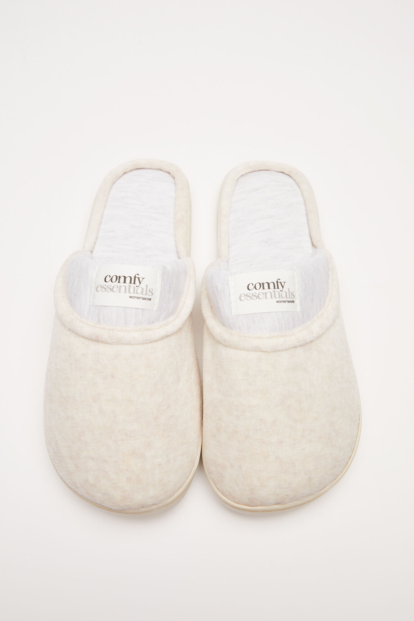 Zapatillas casa dupla vuelta bege - gris