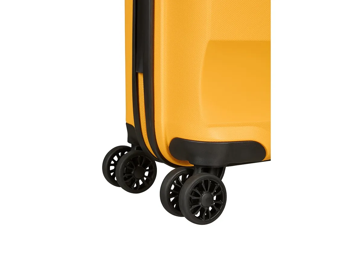 American Tourister Spinner, Trolley, Hård skal, Gul, Kabine, Polypropylen (PP), 4 hjul