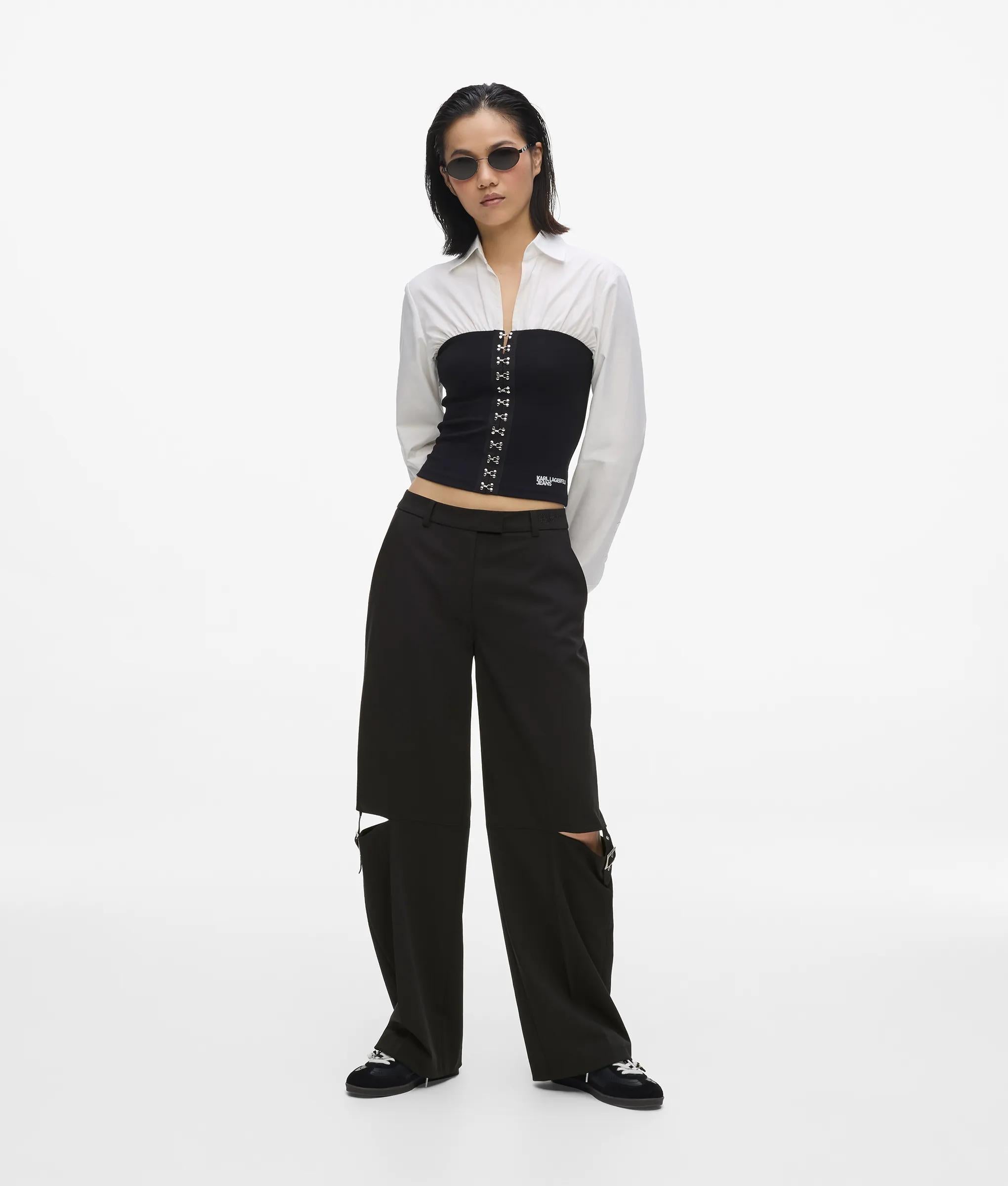 Geklede broek met gespdetail