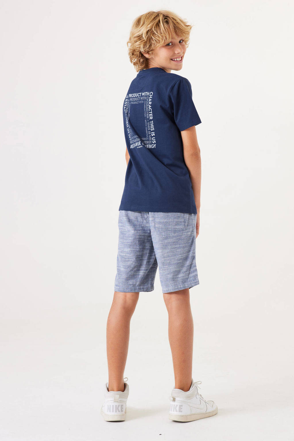 Garcia T-shirt met backprint donkerblauw