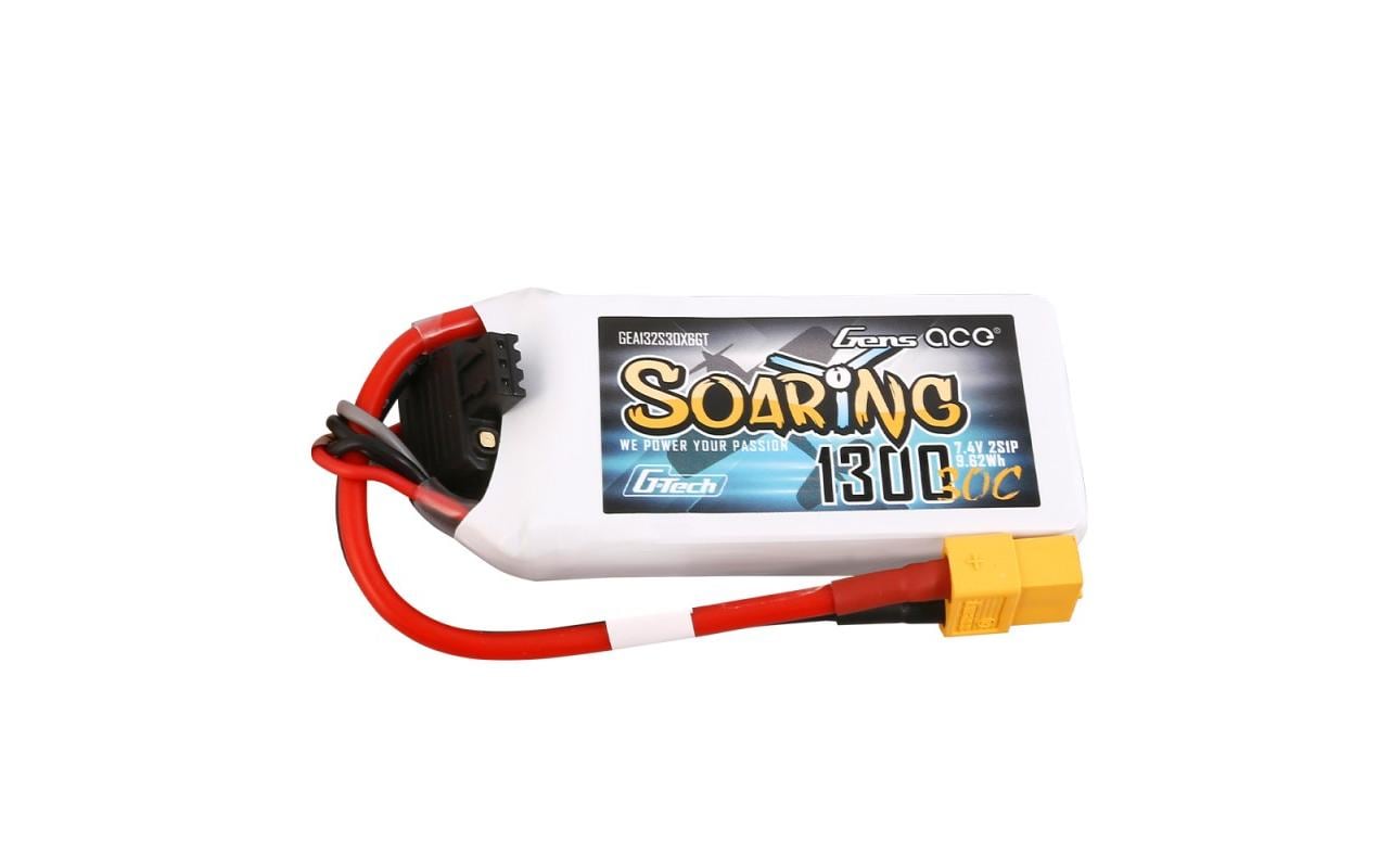 RC-Akku LiPo 1300 mAh 7.4 V 30C Soaring, G-Tech2S LiPo Akku mit XT60 Stecker