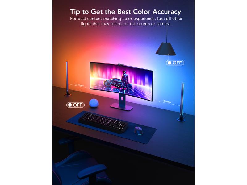Govee Pro Gaming-Licht DreamView G1, RGBIC, WiFi Smarte Hintergrundbeleuchtung für PC 24-29 Zoll