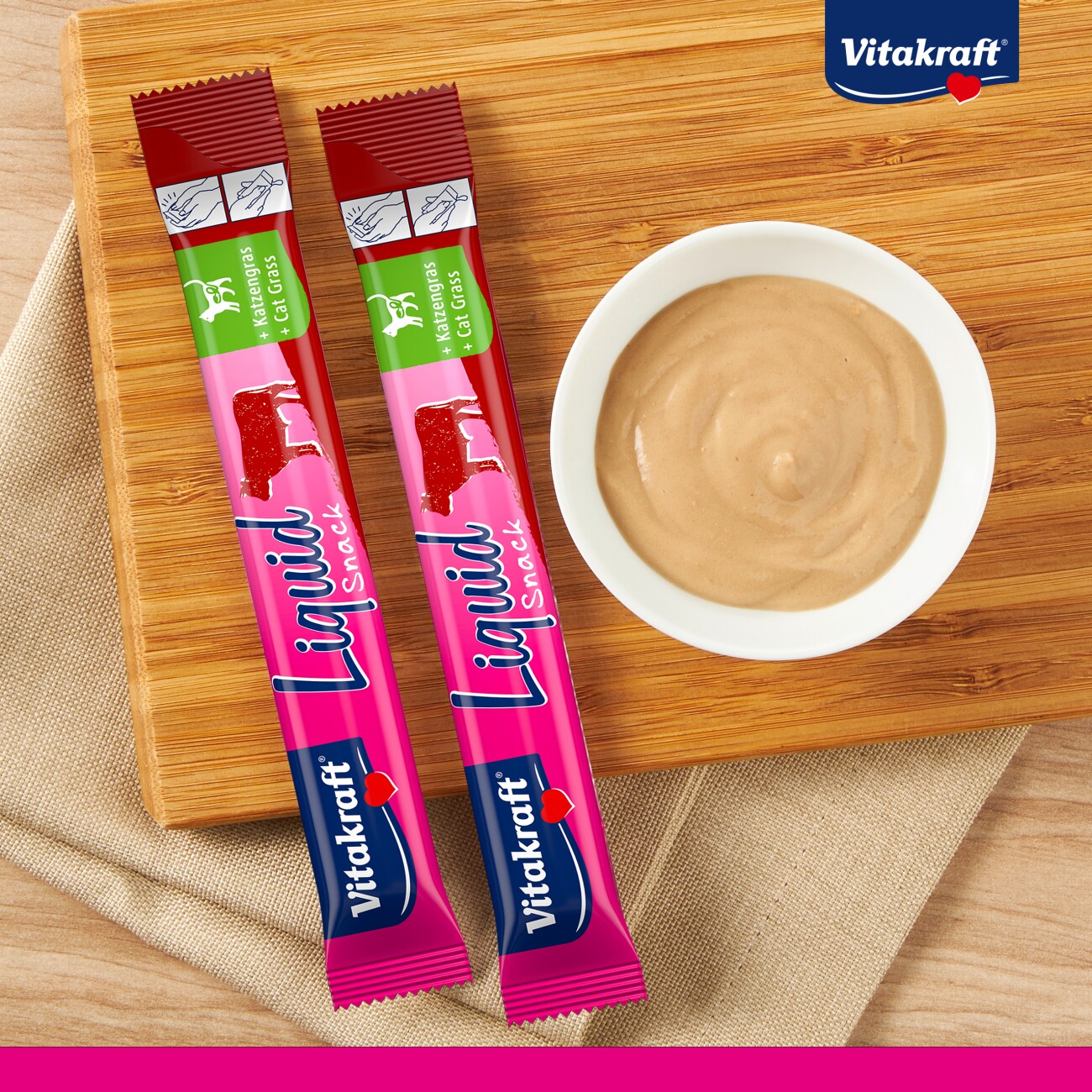 Vitakraft Cat Liquid-Snack Rind und Katzengras 66x15 g