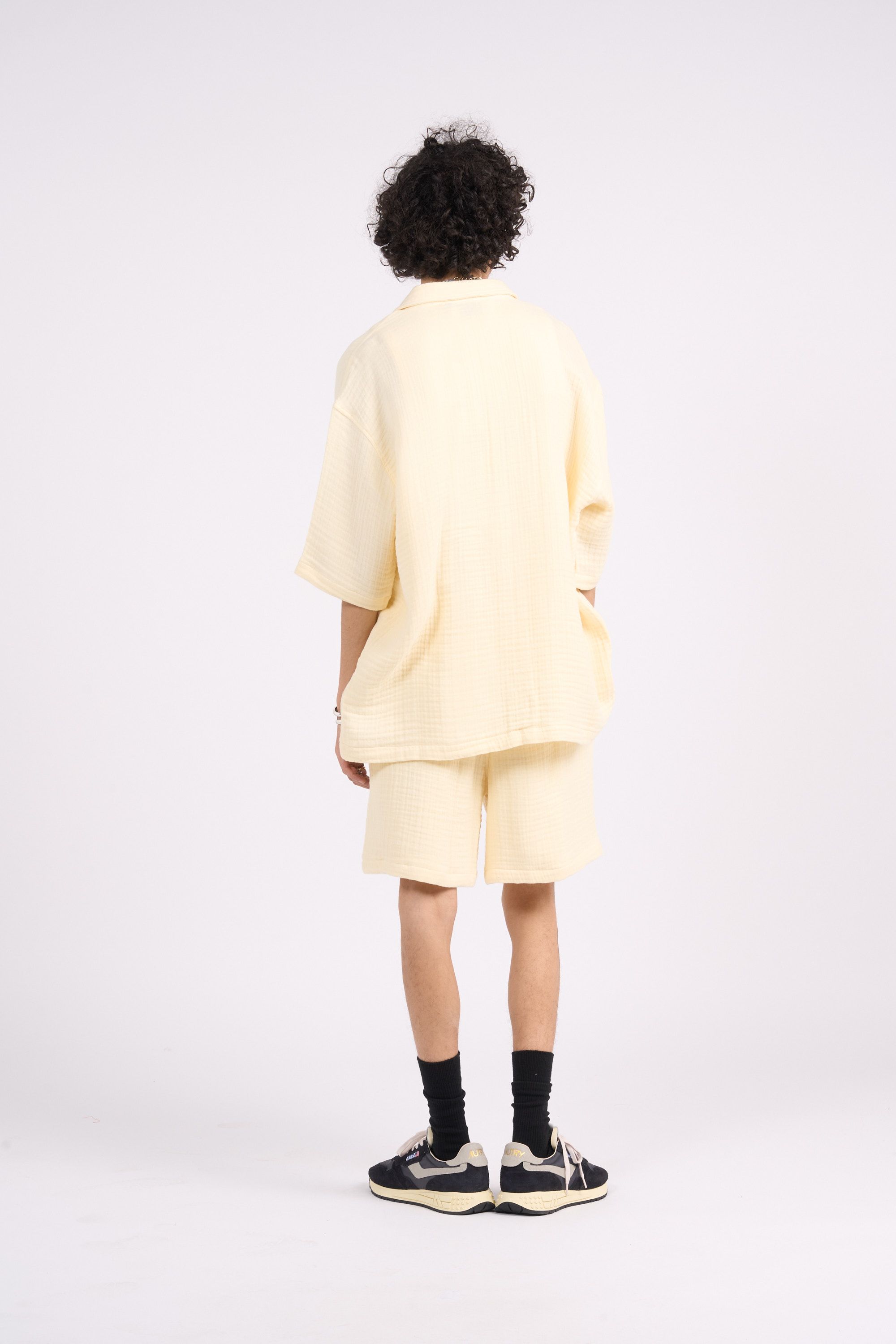Daily Paper Chemise enzi seersucker ss shirt Jaune