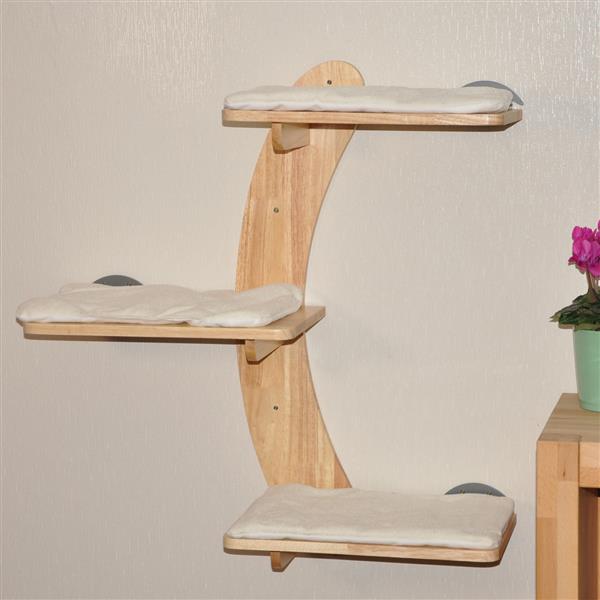 Nanook Katzen Kletterwand 3-stufig Wandkratzbaum