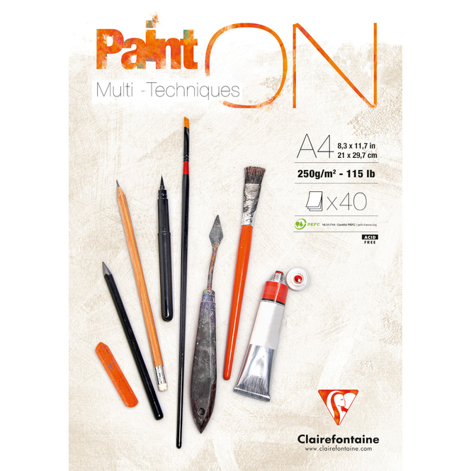 CLAIRFONTAINE - Zeichenblock Multitechnik PaintOn - DIN A4