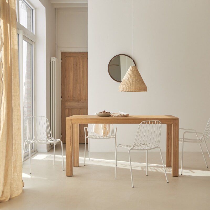 Table rectangulaire Edene en teck massif L 150 x P 75 cm, 6 personnes