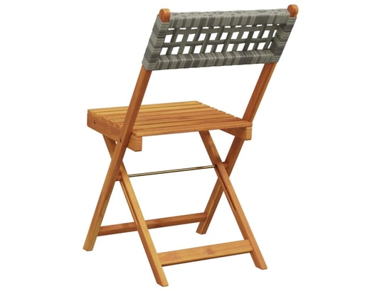 VIDAXL - Chaise pliante Chaises de jardin pliantes lot de 8 gris poly rotin bois mas...