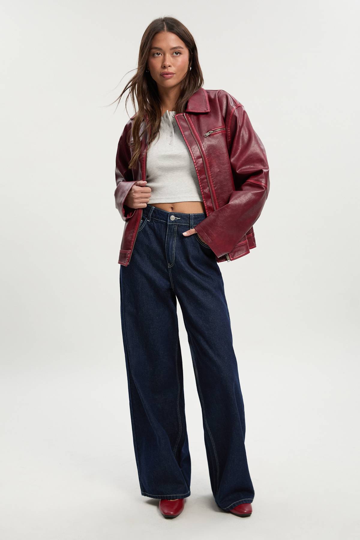 boohoo Jean skateur coupe ample à taille moyenne