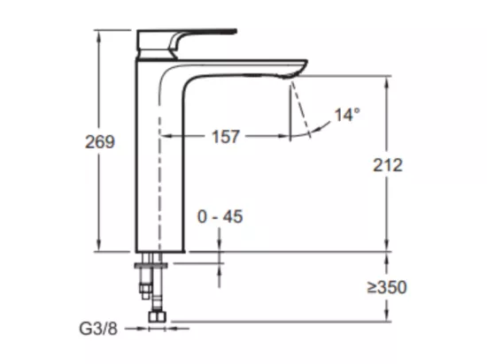 Mitigeur lavabo haut JACOB DELAFON Aleo+