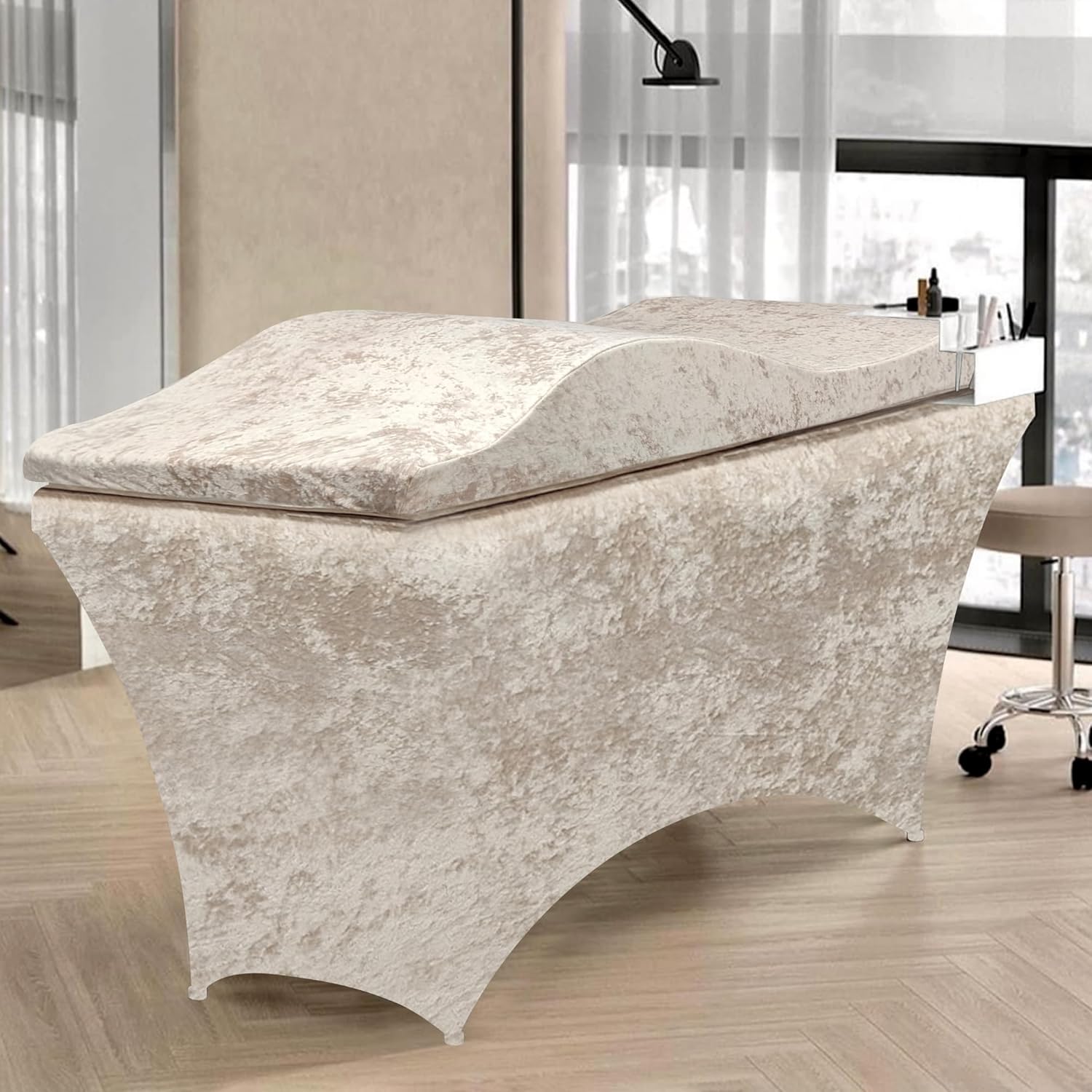 Wimpern Bettmatratze & Bettmatratze Bezug, Schaum Wimpern Bett Topper, Ergonomische Gebogene Wimpern Liege Matratze für Spa-Massage und Schönheitssalon