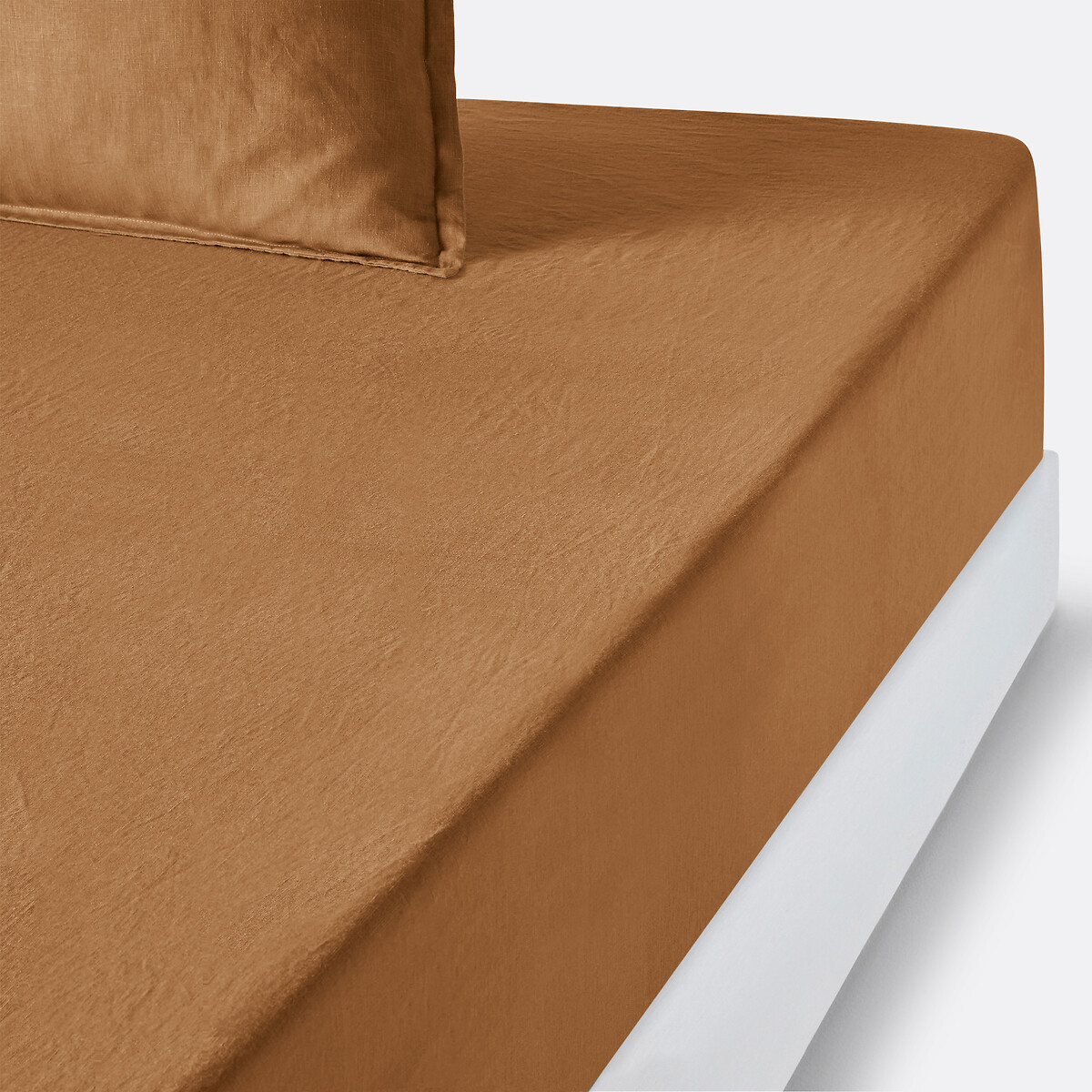 LA REDOUTE INTERIEURS<br>Lençol de linho lavado com elástico, dobra de 35 cm, Linot