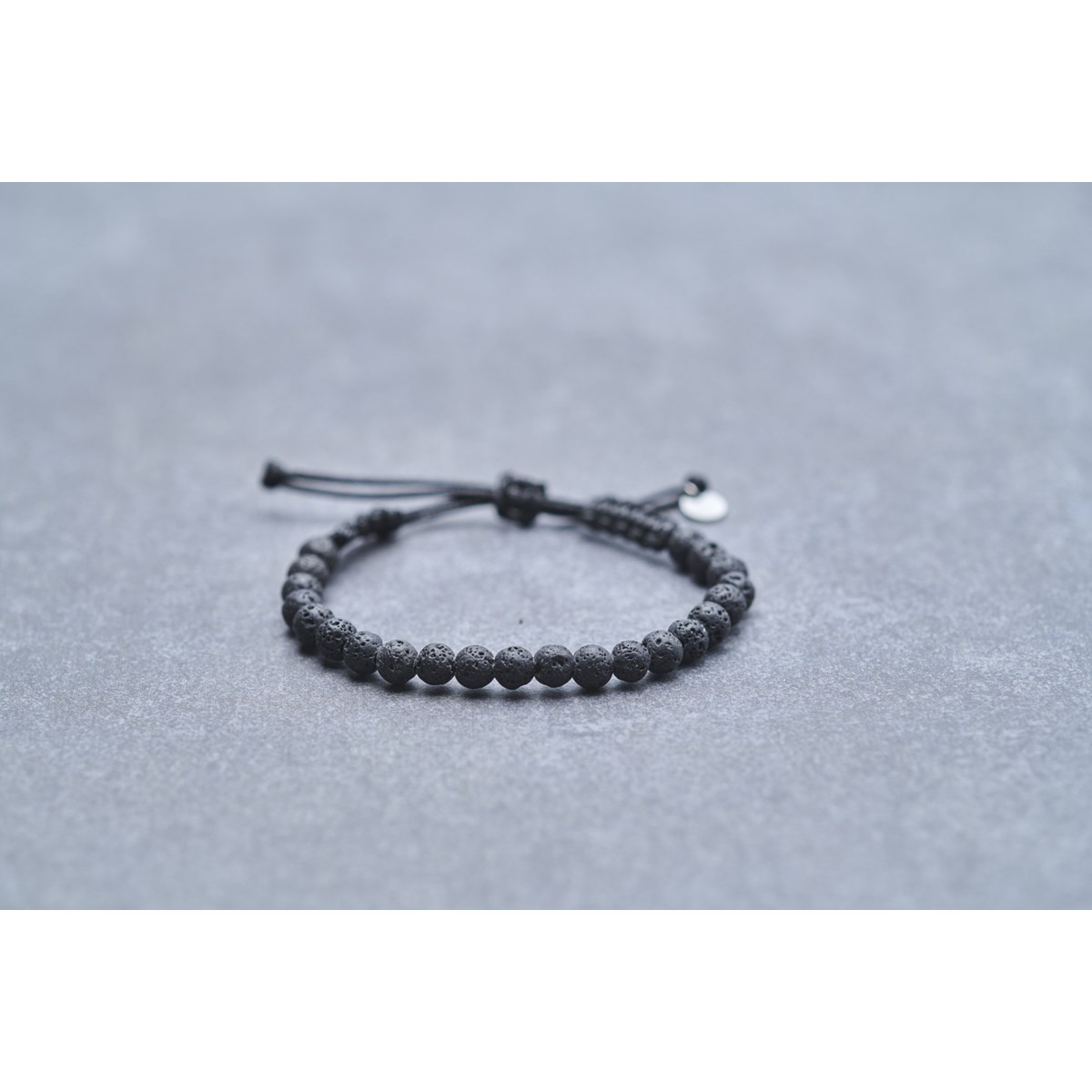 Bracelet souple Hector en Acier 316L avec lave noir