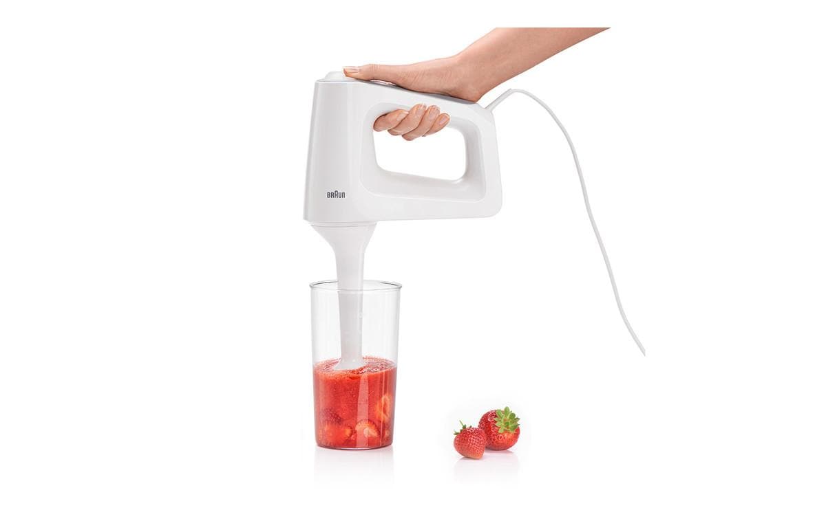 Handmixer MultiMix 3 HM3107WH WeissHandmixer mit Knethaken, Mixbecher und Pürierstab