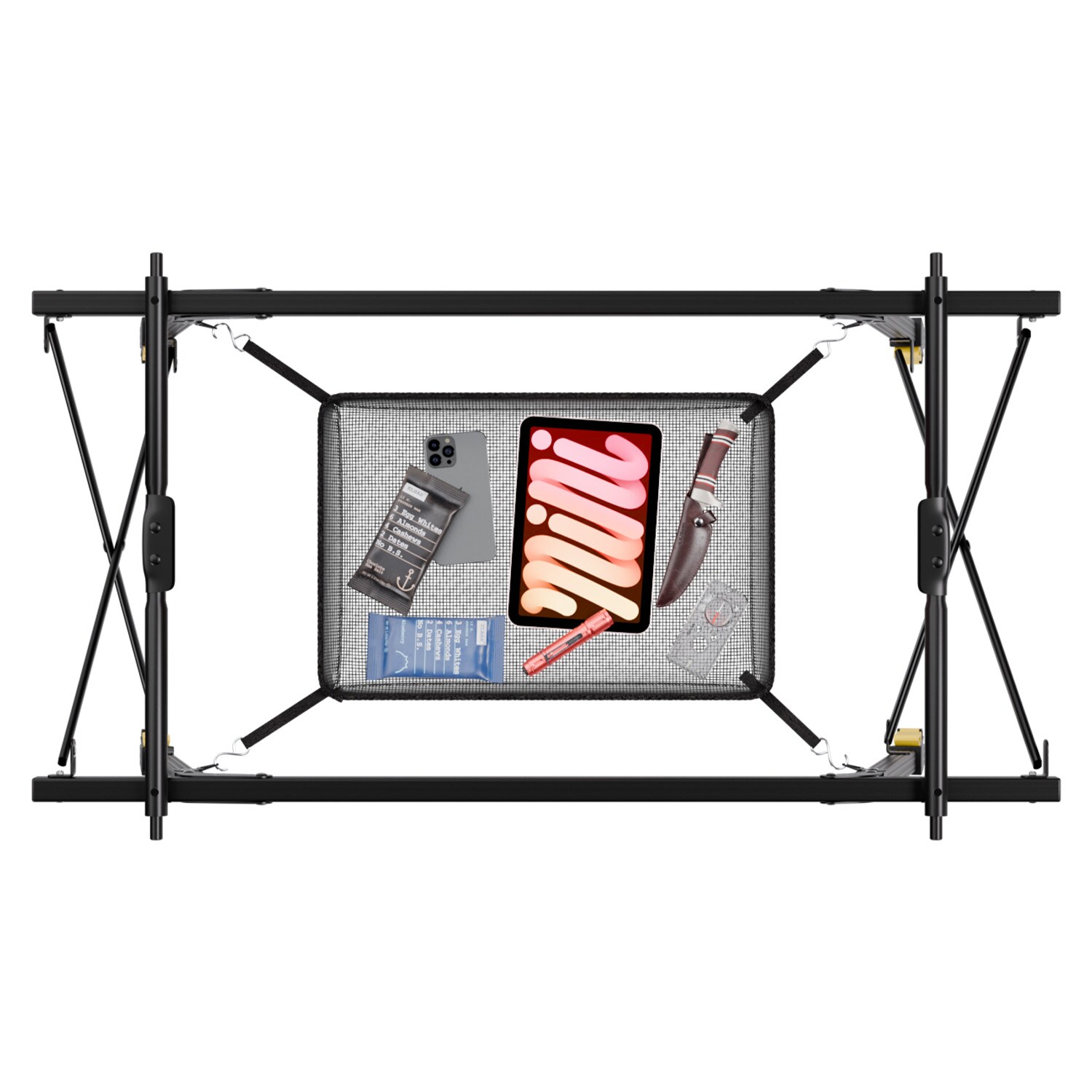 24MOVE® Campingtisch Klapptisch mit Aluminiumrahmen, Tischplatte aufrollbar, Falttisch klappbar, höhenverstellbar, inkl. Tragetasche - bis 30 kg, Anthrazitgrau