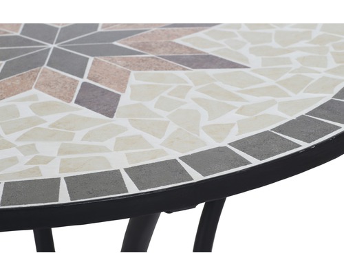 Siena Garden Stella balkontafel, staal, Ø 70 H 71 cm, mozaïek