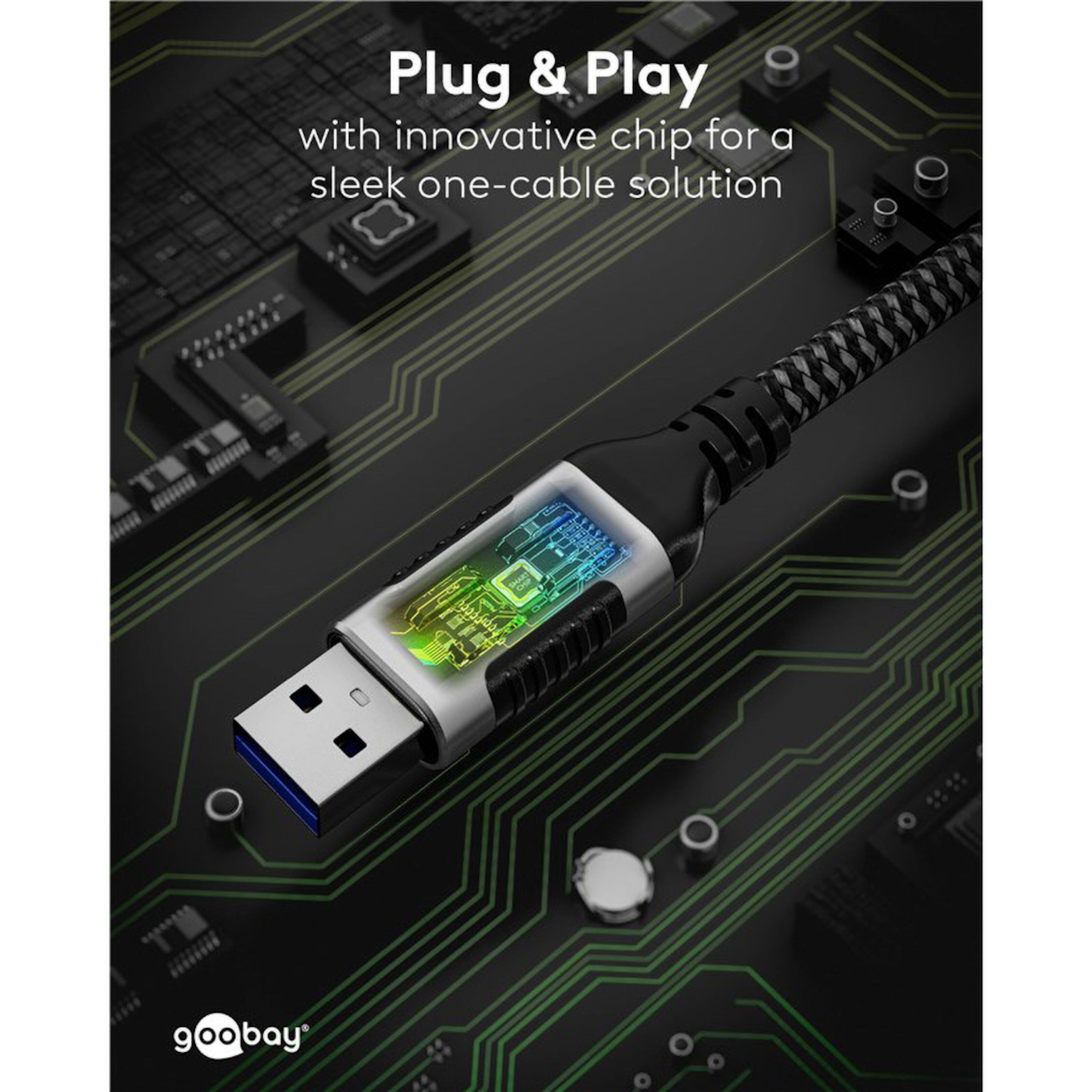 Nettverkskabel med USB-tilkobling USB-A 1 m