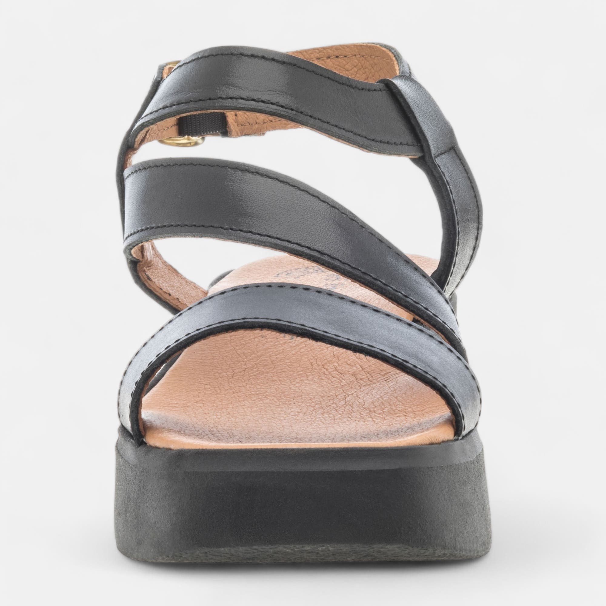 Sandales Femme en cuir noir