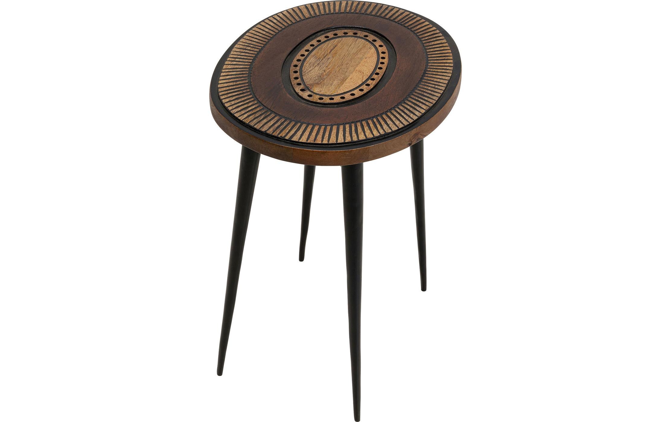 Beistelltisch Medina 40 x 45 cm, Braun<br>Ovaler Beistelltisch