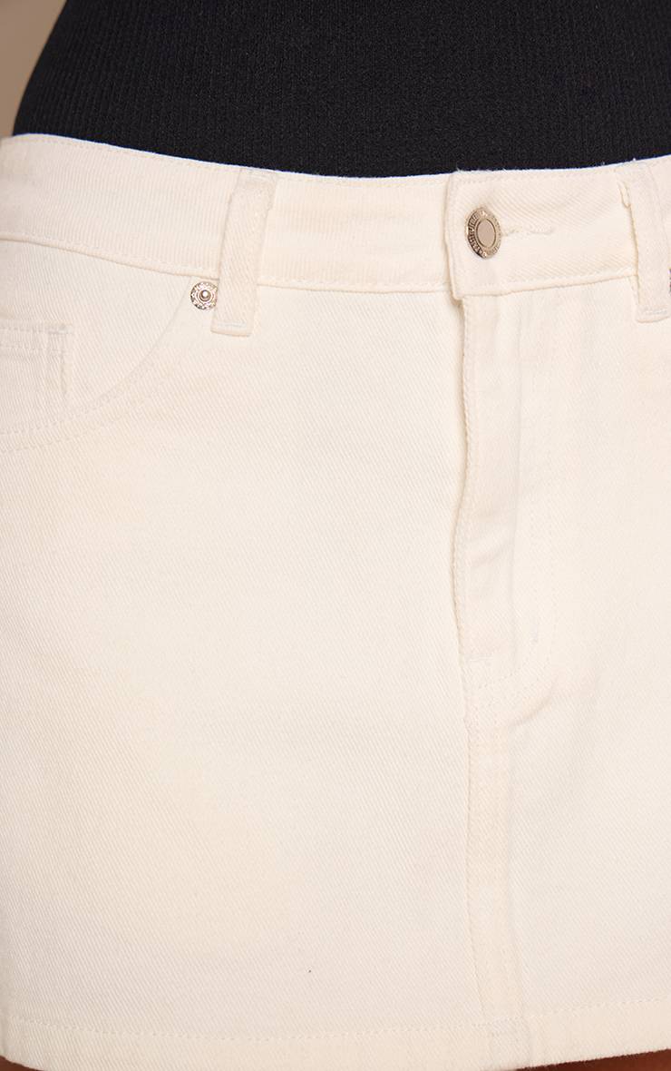 Blanc Jupe Courte En Denim Taille Mi-haute