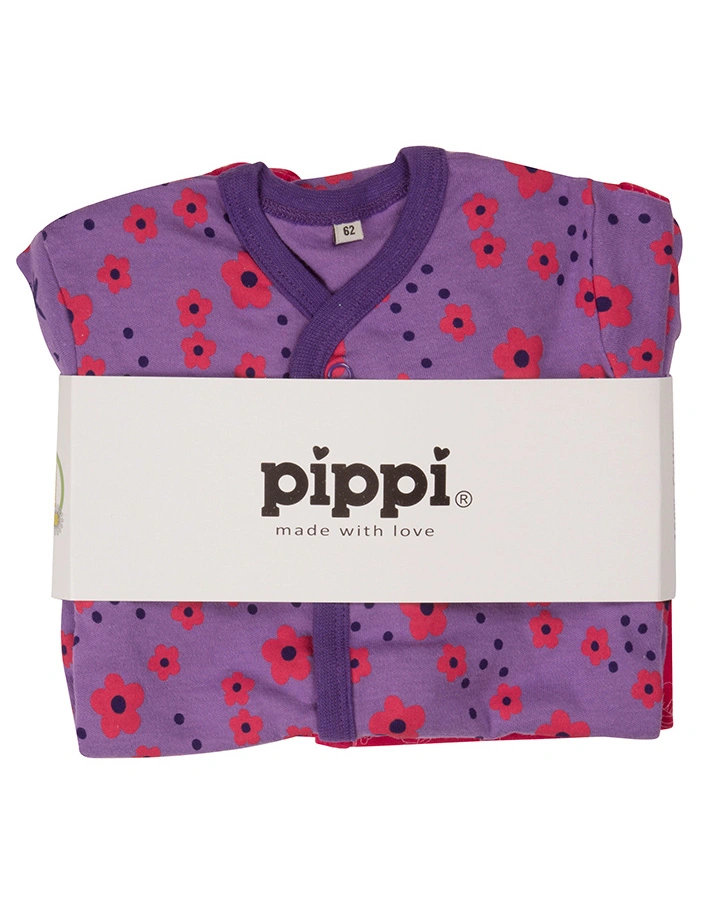 Strampler GIRLISH 2er-Pack mit Fuß in pink/lila