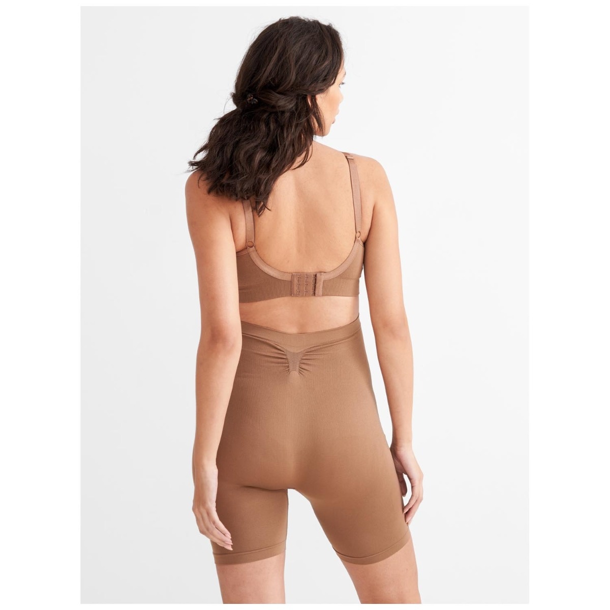 Prénatal zwangerschapsshort seamless lang  effen bruin