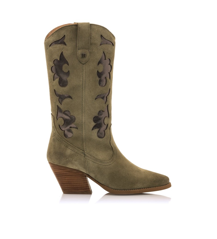Botas Mustang Missouri em couro, marrom esverdeado - Altura do salto: 5 cm -