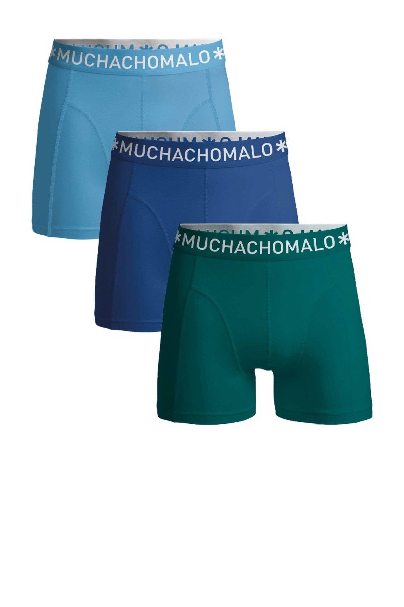 Muchachomalo boxershort - set van 3 groen/d.blauw/l.blauw
