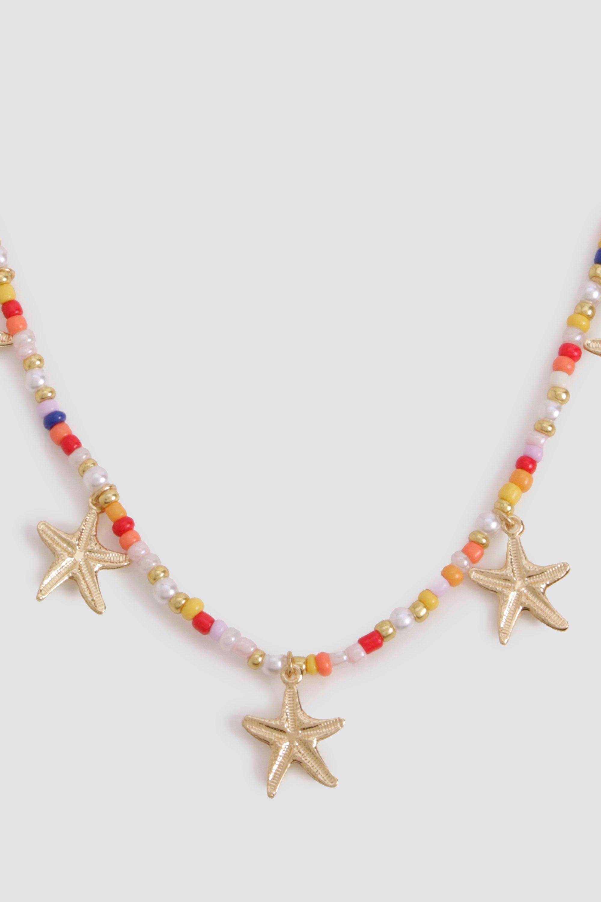 boohoo Collier À Breloques Étoiles De Mer Perlées