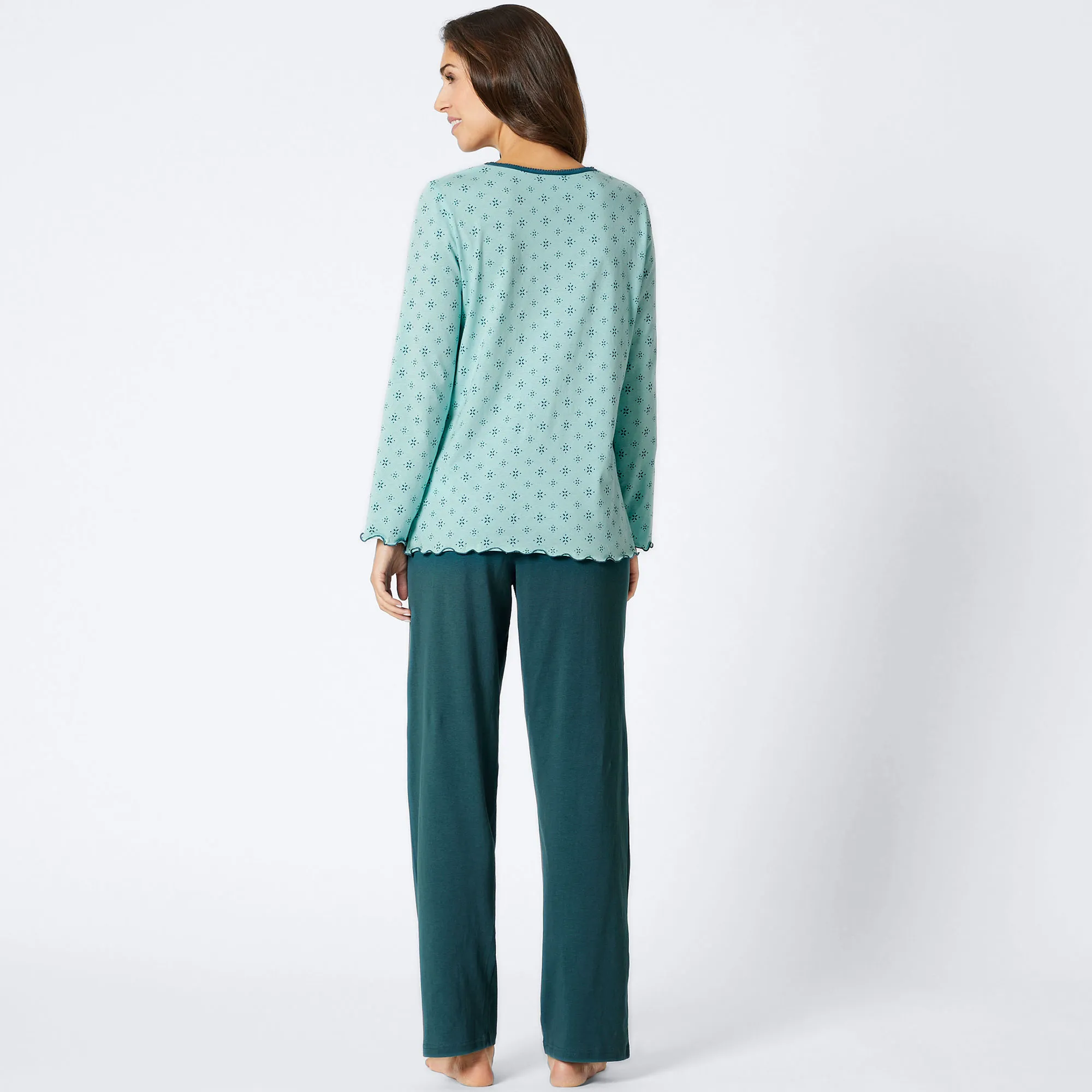 Damen-Schlafanzug mit hübschem Muster, 2-teilig