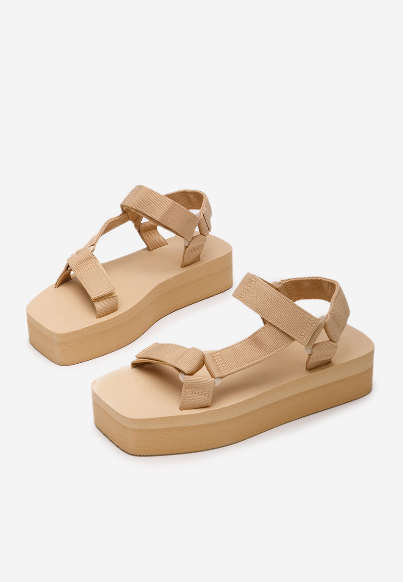 Sandales à plateforme beige Stacey
