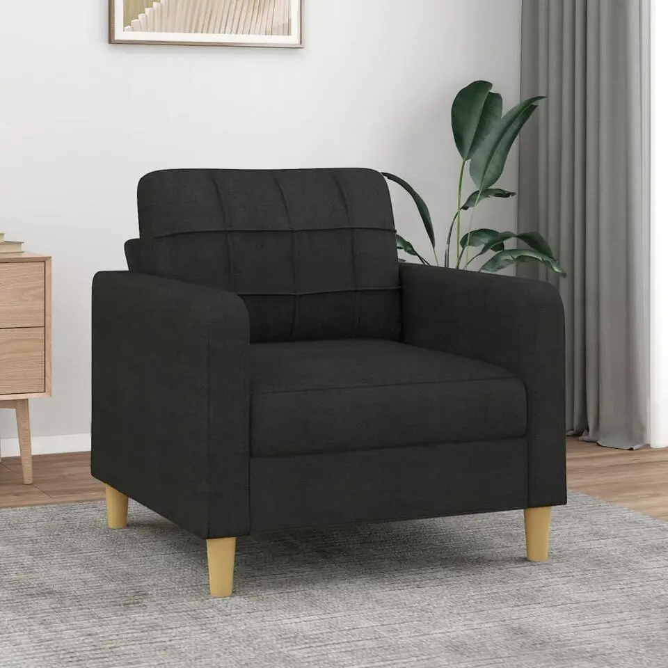 vidaXL - Fauteuil - Zwart - Stof - 60 cm
