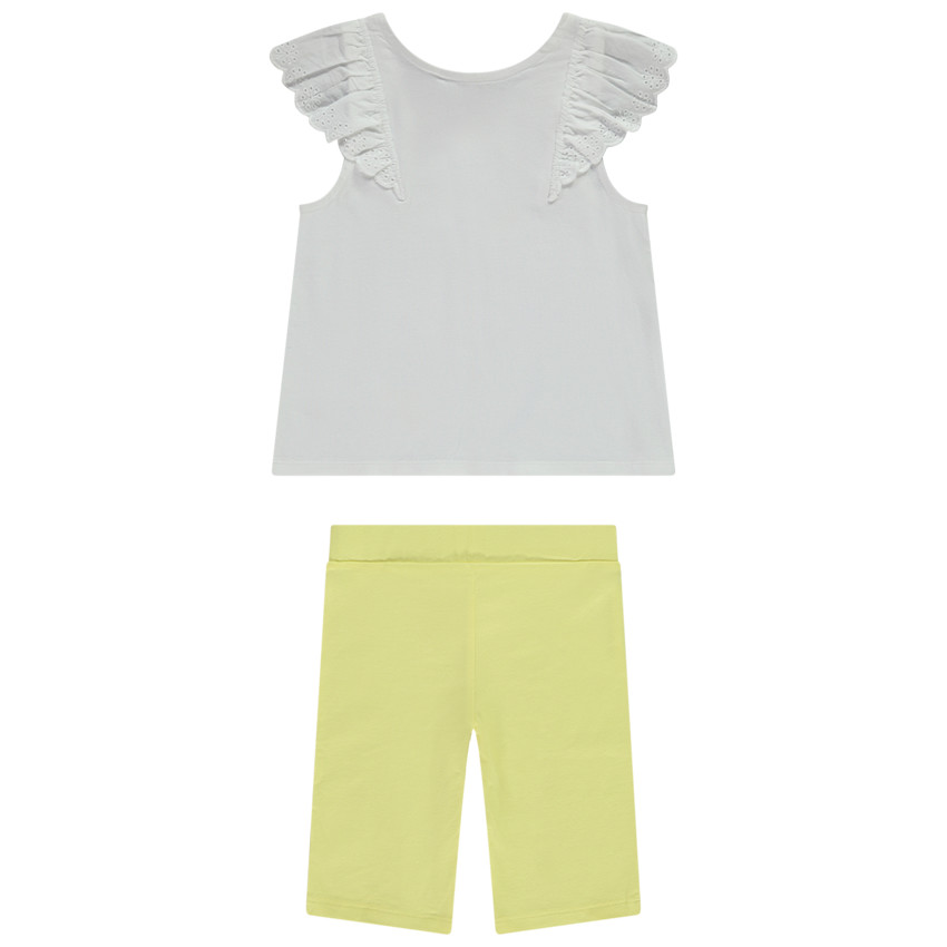 Ensemble 2 pièces avec débardeur fantaisie à broderie anglaise pour fille