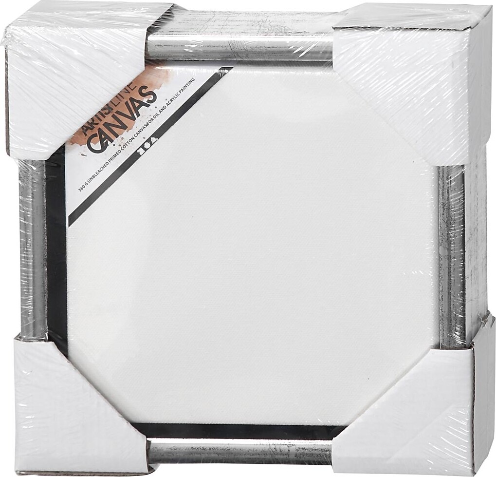 Artistline Canvas - Lærreder Med Ramme - 3X24X24 CM - Hvid - 6 Stk